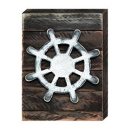 CLEAN CHOICE Captain Wheel Art on Board Wall Decor CL2097388